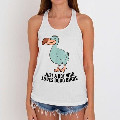 Just A Boy Who Loves Dodo Birds Women's Knotted Racerback Tank