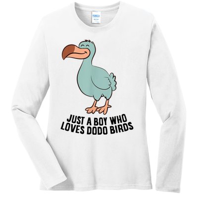 Just A Boy Who Loves Dodo Birds Ladies Long Sleeve Shirt