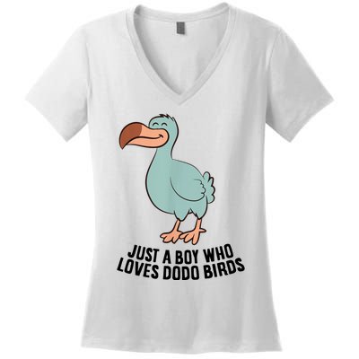 Just A Boy Who Loves Dodo Birds Women's V-Neck T-Shirt