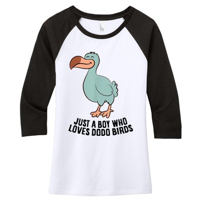 Just A Boy Who Loves Dodo Birds Women's Tri-Blend 3/4-Sleeve Raglan Shirt