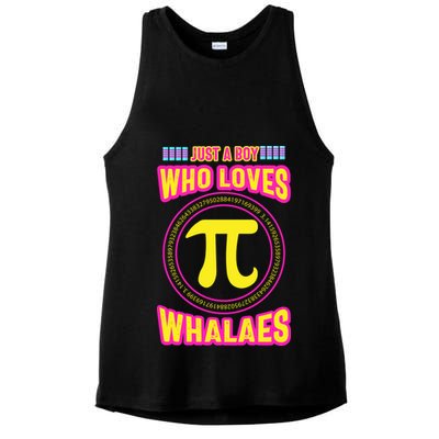 Just A Boy Who Loves Pi Whales Pi Day Ladies PosiCharge Tri-Blend Wicking Tank