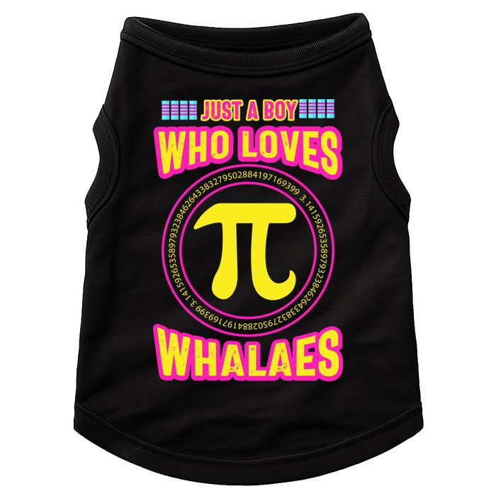 Just A Boy Who Loves Pi Whales Pi Day Doggie Tank