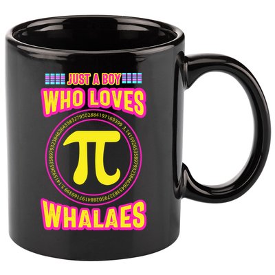 Just A Boy Who Loves Pi Whales Pi Day 11oz C Handle Ceramic Mug