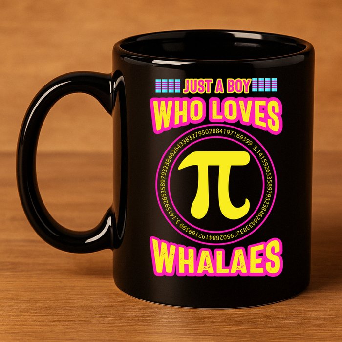 Just A Boy Who Loves Pi Whales Pi Day 11oz C Handle Ceramic Mug