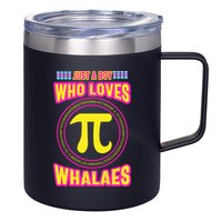 Just A Boy Who Loves Pi Whales Pi Day 12oz Stainless Steel Coffee Mug
