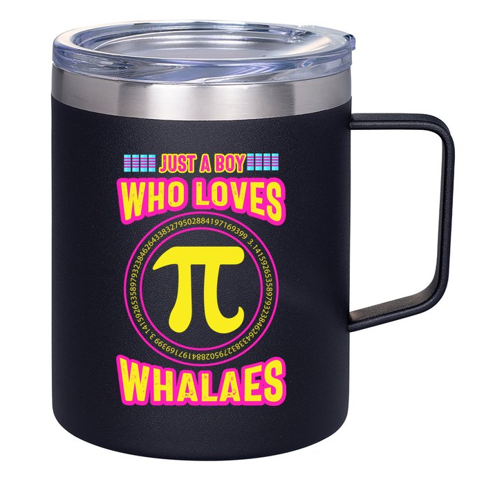 Just A Boy Who Loves Pi Whales Pi Day 12oz Stainless Steel Coffee Mug