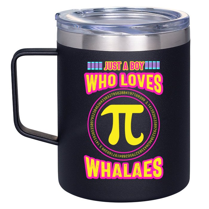 Just A Boy Who Loves Pi Whales Pi Day 12oz Stainless Steel Coffee Mug