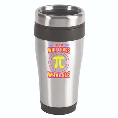 Just A Boy Who Loves Pi Whales Pi Day 16oz Travel Tumbler