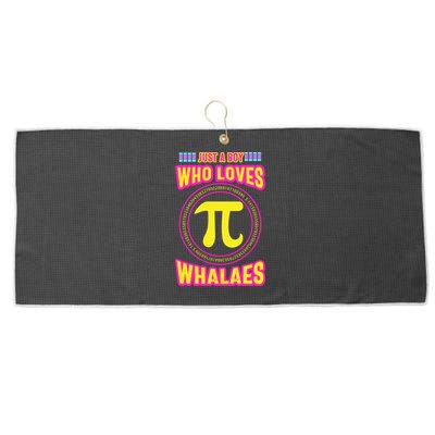 Just A Boy Who Loves Pi Whales Pi Day Large Microfiber Waffle Golf Towel