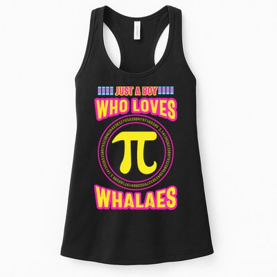 Just A Boy Who Loves Pi Whales Pi Day Womens Tank Top