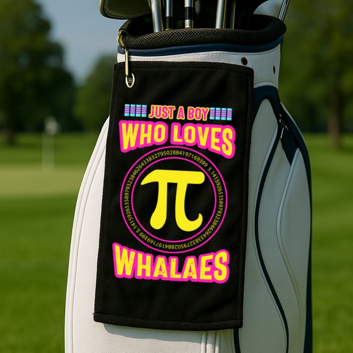 Just A Boy Who Loves Pi Whales Pi Day Golf Towel