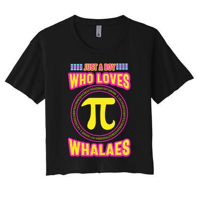 Just A Boy Who Loves Pi Whales Pi Day Crop Top