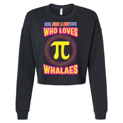 Just A Boy Who Loves Pi Whales Pi Day Cropped Pullover Crew