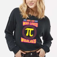 Just A Boy Who Loves Pi Whales Pi Day Cropped Pullover Crew
