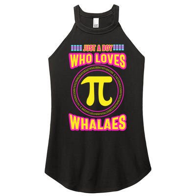 Just A Boy Who Loves Pi Whales Pi Day Women's Perfect Tri Rocker Tank