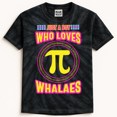 Just A Boy Who Loves Pi Whales Pi Day Kids Tie-Dye T-Shirt