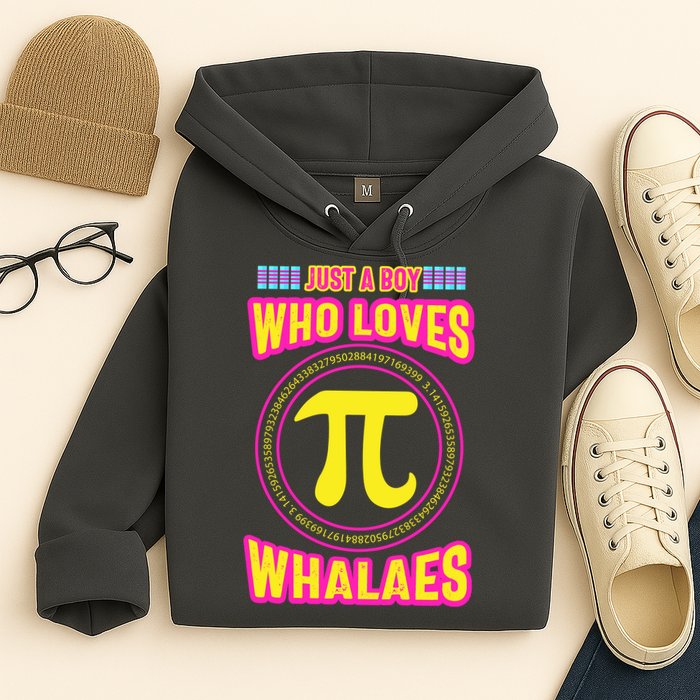 Just A Boy Who Loves Pi Whales Pi Day Hoodie