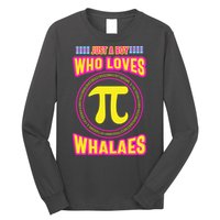 Just A Boy Who Loves Pi Whales Pi Day Long Sleeve Shirt