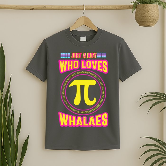 Just A Boy Who Loves Pi Whales Pi Day T-Shirt