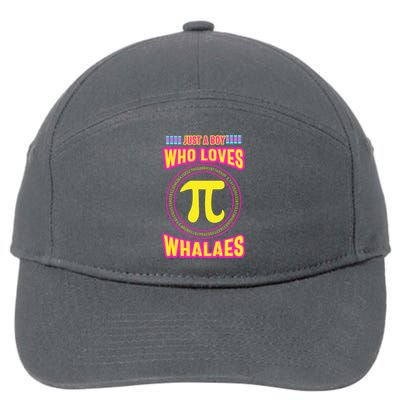 Just A Boy Who Loves Pi Whales Pi Day 7-Panel Snapback Hat