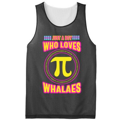 Just A Boy Who Loves Pi Whales Pi Day Mesh Reversible Basketball Jersey Tank