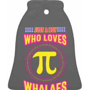 Just A Boy Who Loves Pi Whales Pi Day Ceramic Bell Ornament