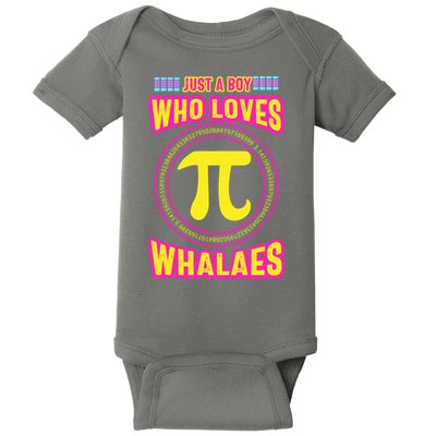 Just A Boy Who Loves Pi Whales Pi Day Baby Bodysuit