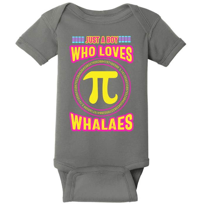 Just A Boy Who Loves Pi Whales Pi Day Baby Bodysuit