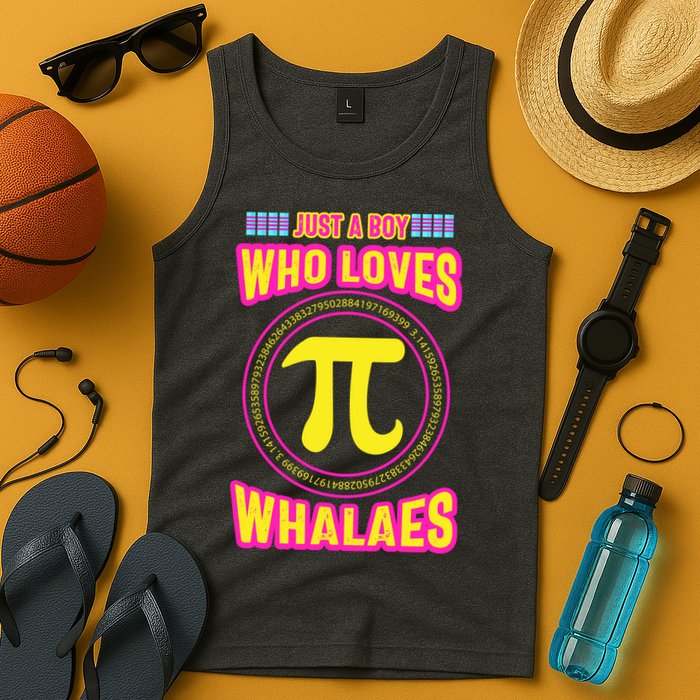 Just A Boy Who Loves Pi Whales Pi Day Tank Top