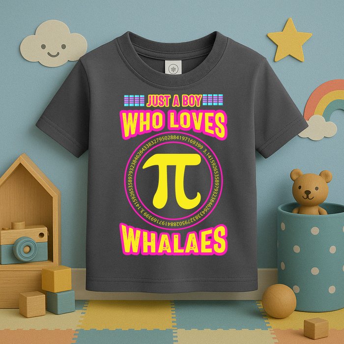 Just A Boy Who Loves Pi Whales Pi Day Toddler T-Shirt