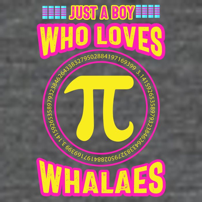 Just A Boy Who Loves Pi Whales Pi Day Womens T-Shirt