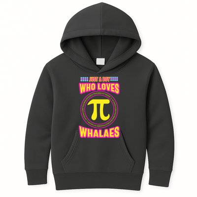 Just A Boy Who Loves Pi Whales Pi Day Kids Hoodie