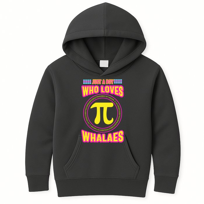 Just A Boy Who Loves Pi Whales Pi Day Kids Hoodie