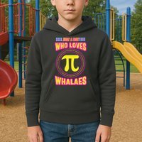 Just A Boy Who Loves Pi Whales Pi Day Kids Hoodie