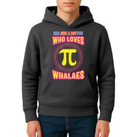 Just A Boy Who Loves Pi Whales Pi Day Kids Hoodie