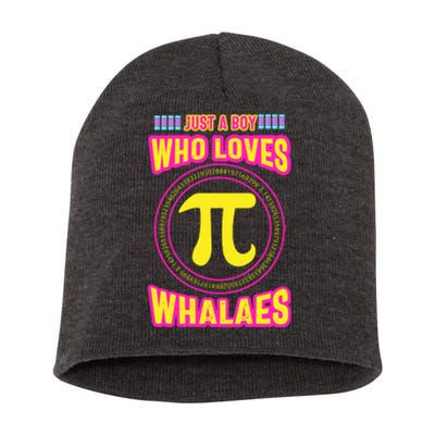 Just A Boy Who Loves Pi Whales Pi Day Short Acrylic Beanie