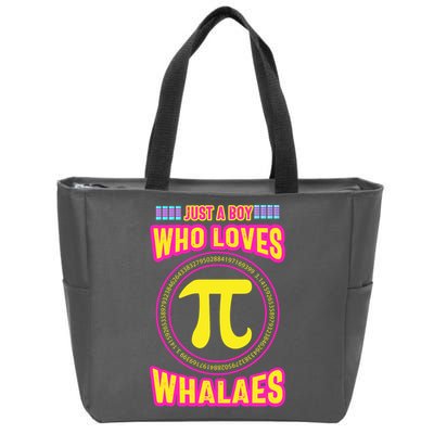 Just A Boy Who Loves Pi Whales Pi Day Zip Tote Bag