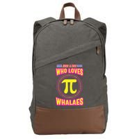 Just A Boy Who Loves Pi Whales Pi Day Cotton Canvas Backpack
