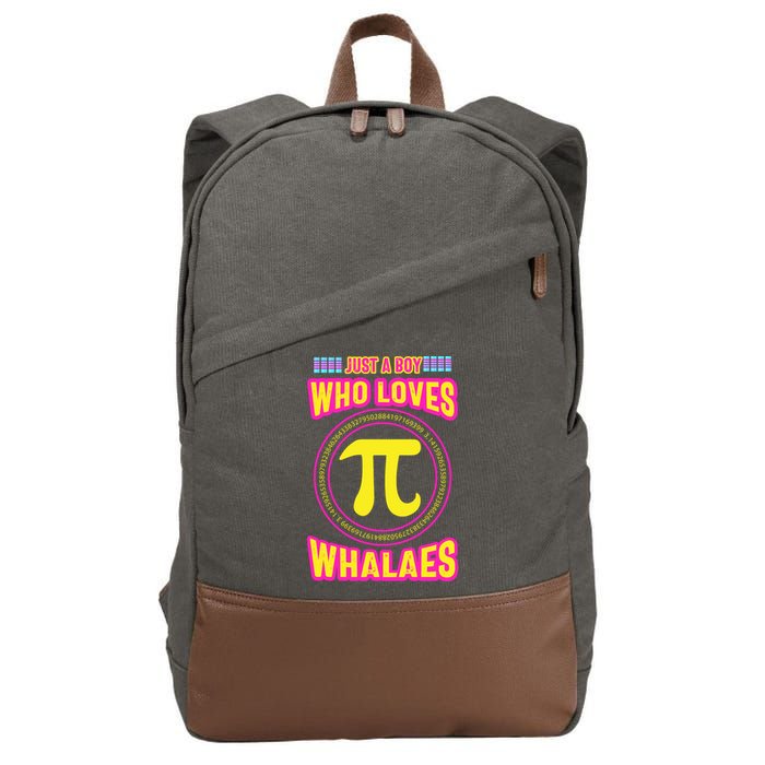 Just A Boy Who Loves Pi Whales Pi Day Cotton Canvas Backpack