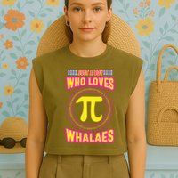 Just A Boy Who Loves Pi Whales Pi Day Garment-Dyed Women's Muscle Tee