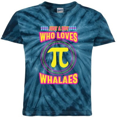 Just A Boy Who Loves Pi Whales Pi Day Kids Tie-Dye T-Shirt