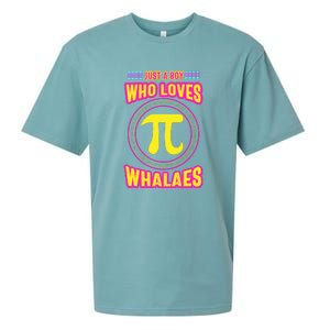 Just A Boy Who Loves Pi Whales Pi Day Sueded Cloud Jersey T-Shirt