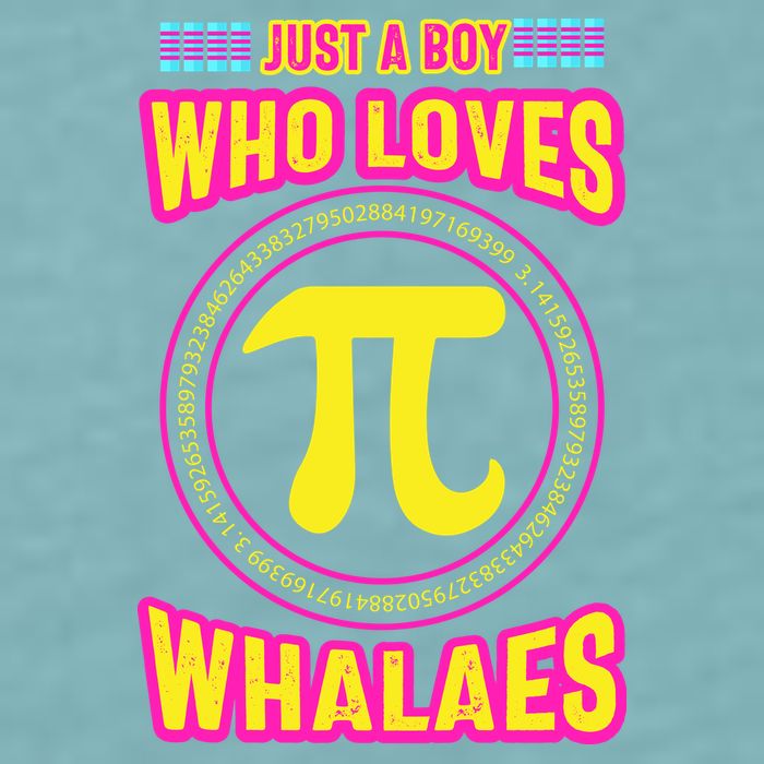 Just A Boy Who Loves Pi Whales Pi Day Sueded Cloud Jersey T-Shirt
