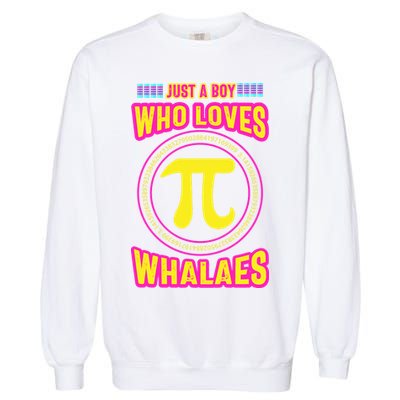 Just A Boy Who Loves Pi Whales Pi Day Garment-Dyed Sweatshirt