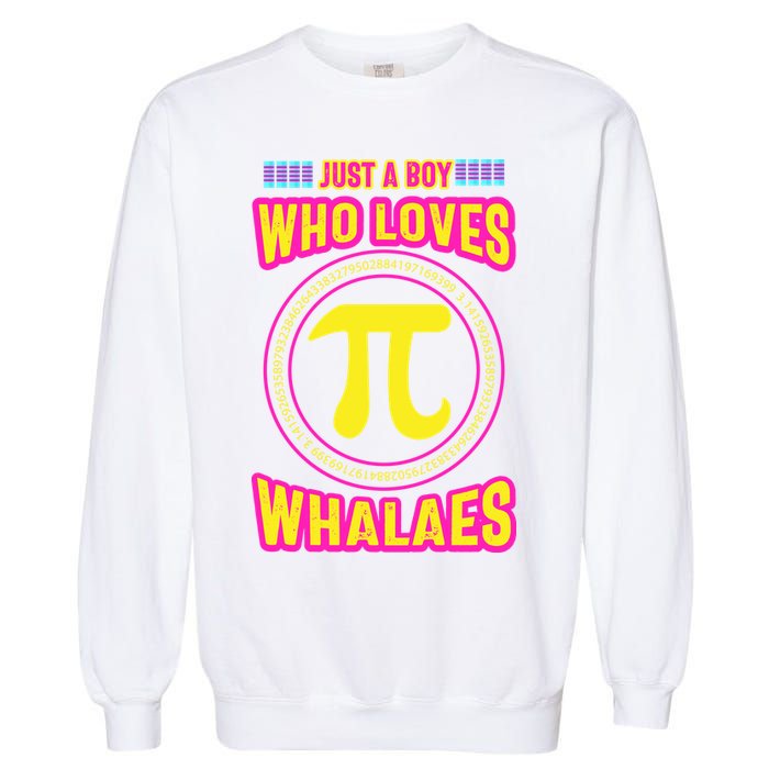 Just A Boy Who Loves Pi Whales Pi Day Garment-Dyed Sweatshirt