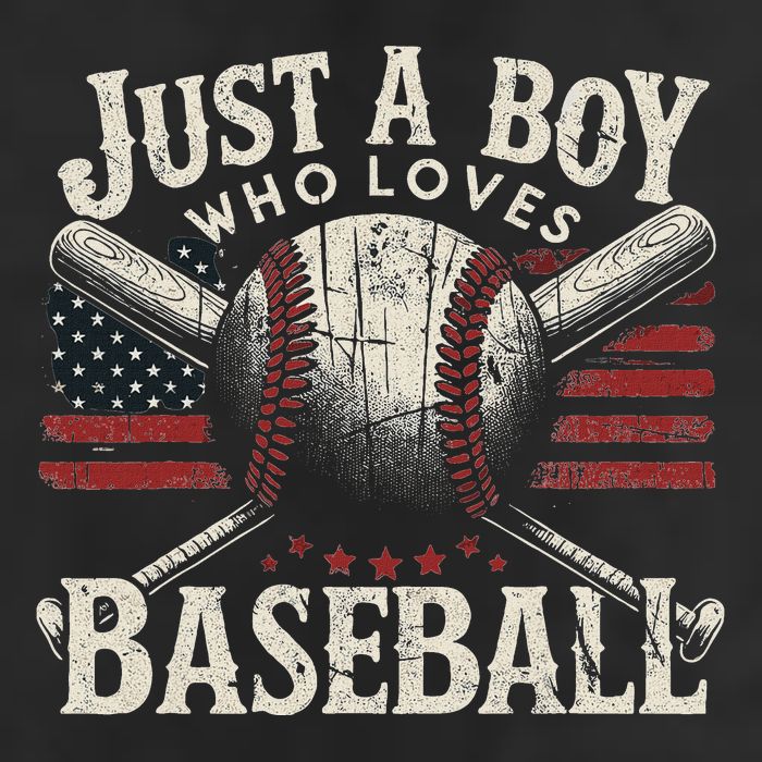Just A Boy Who Loves Baseball 7 Panel Mesh Trucker Snapback Hat