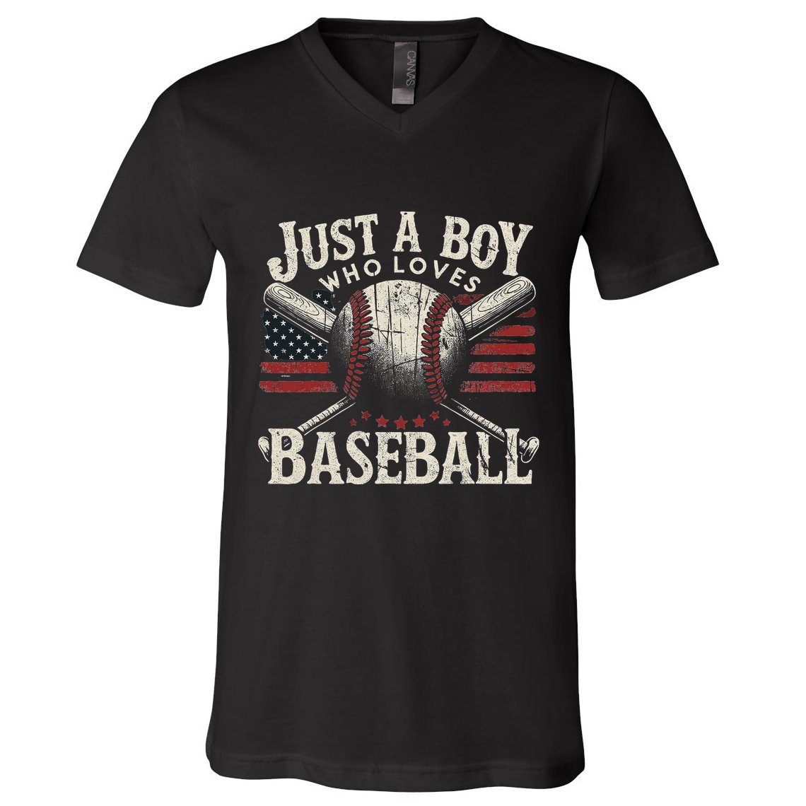 Just A Boy Who Loves Baseball V-Neck T-Shirt