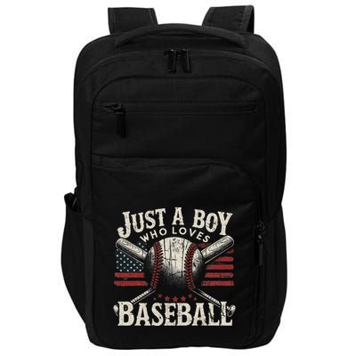 Just A Boy Who Loves Baseball Impact Tech Backpack
