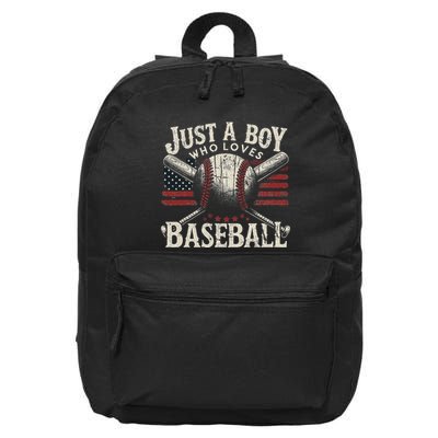 Just A Boy Who Loves Baseball 16 in Basic Backpack