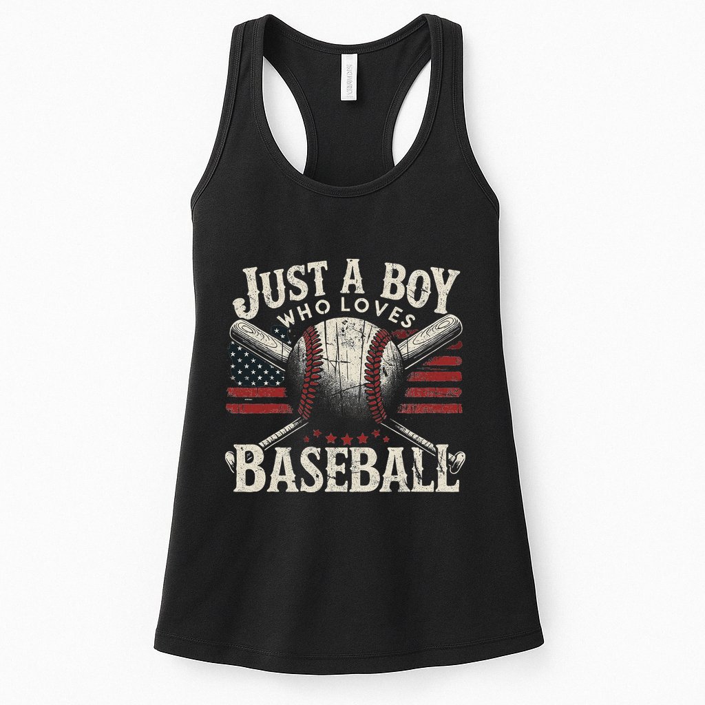 Just A Boy Who Loves Baseball Womens Tank Top